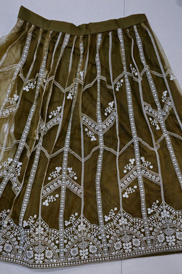 Classic Embroidered Designs Brown Color Sangeet Wear Lehenga Choli
