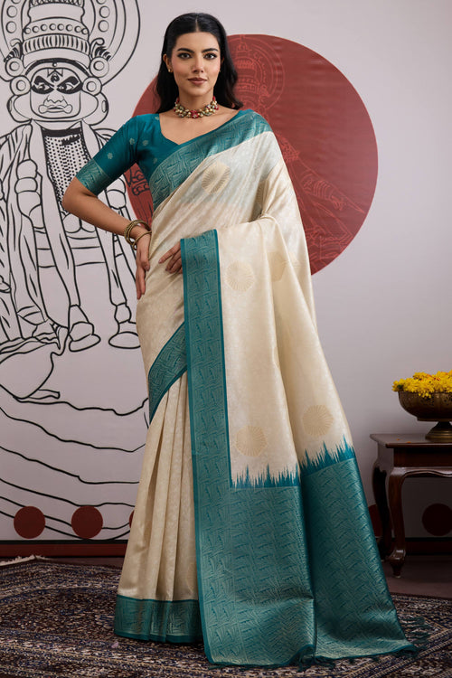 Beige Handloom Art Silk Saree