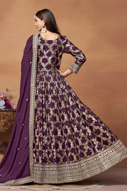 Jacquard Fabric Purple Color Function Wear Winsome Anaraklai Suit