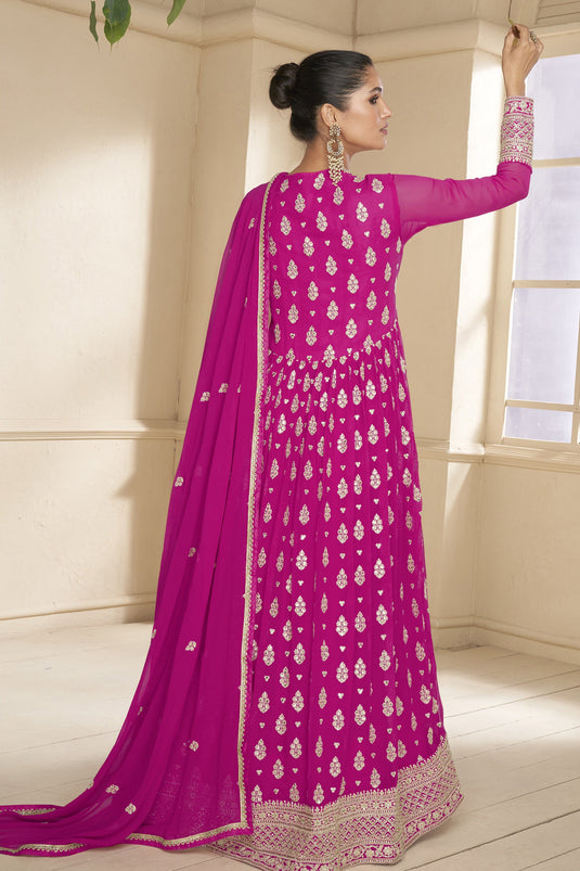 Vartika Singh Tempting Georgette Magenta Color Function Wear Anarkali Suit