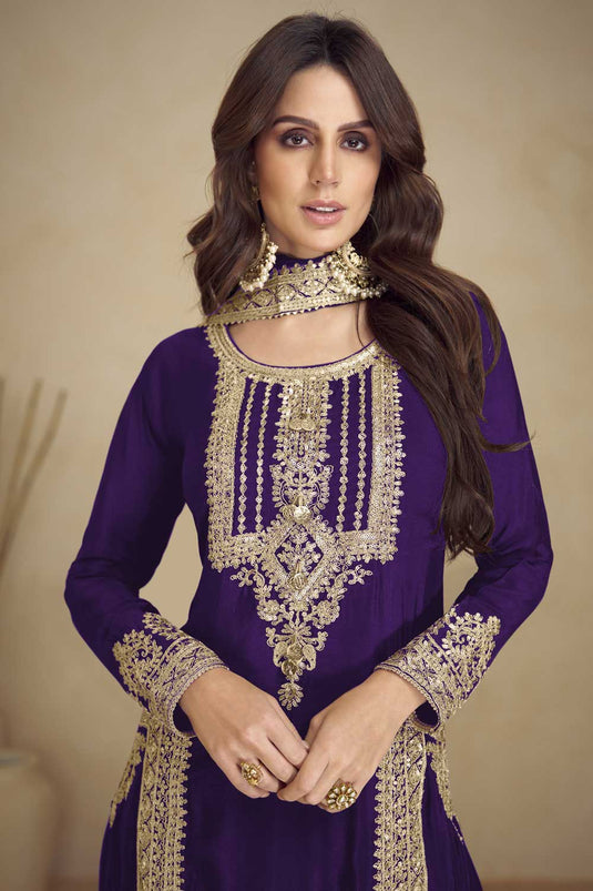 Purple Color Awesome Georgette Salwar Suit