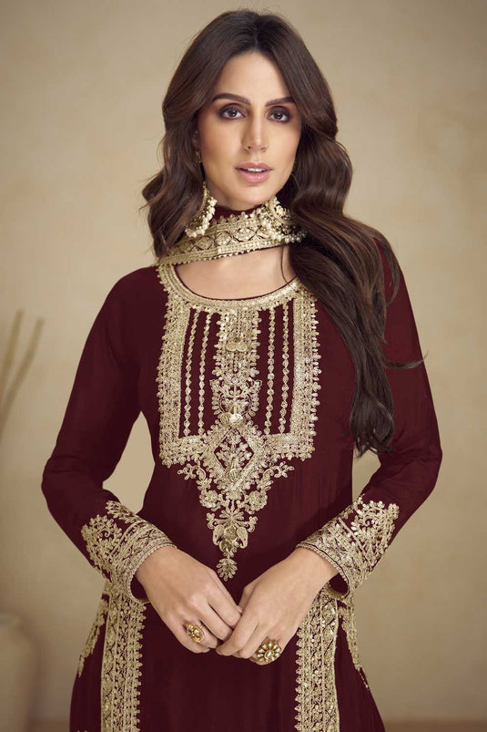 Maroon Color Inventive Georgette Salwar Suit