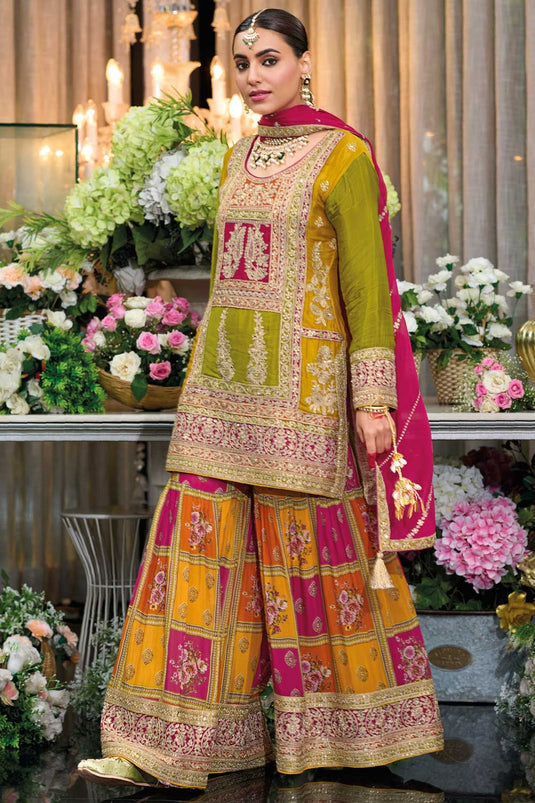 Phenomenal Multi Color Chinon Fabric Readymade Sharara Suit