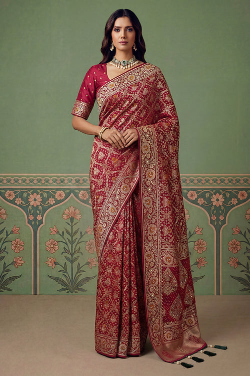 Rani Art Silk Zari Weaving Work Saree