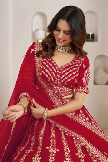Royal Red Sangeet Wear Lehenga Choli