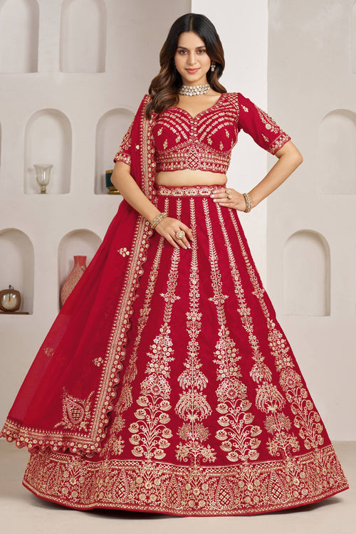 Royal Red Sangeet Wear Lehenga Choli