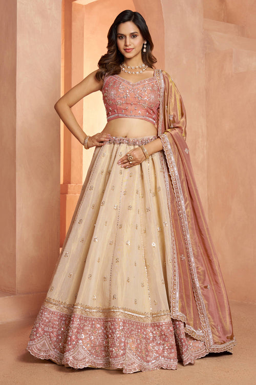 Pink Embroidered Wedding Wear Lehenga With Designer Blouse