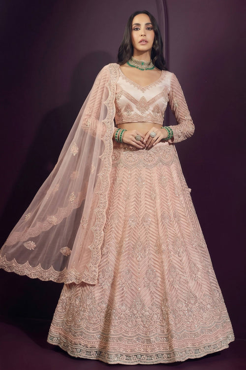Wedding Special Peach Designer Lehenga Choli