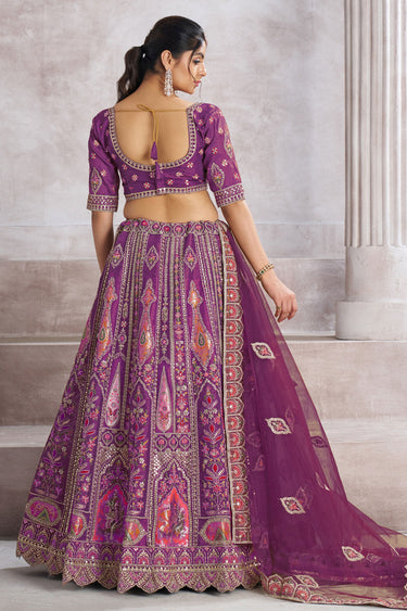Purple Banarasi Silk Fabric Lehenga Choli