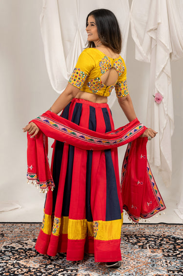 Designer Gujarati Gamthi Embroidery Lehenga Choli