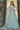 Designer Light Cyan Net Floor Touch Readymade Gown With Dupatta
