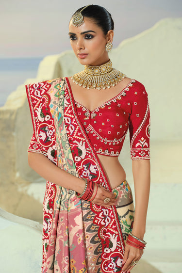 Royal Multi Color Heavy Handwork Patan Patola Silk Wedding Saree