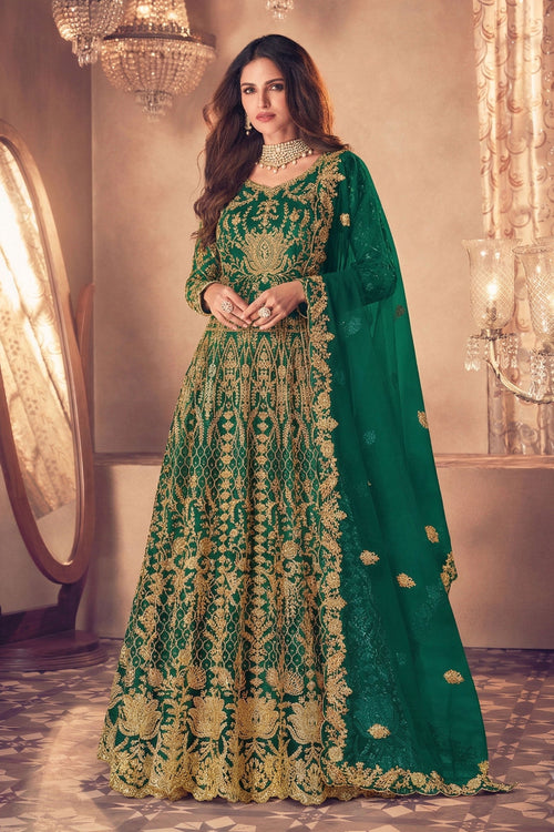 Function Wear Green Net Anarkali Salwar Suit
