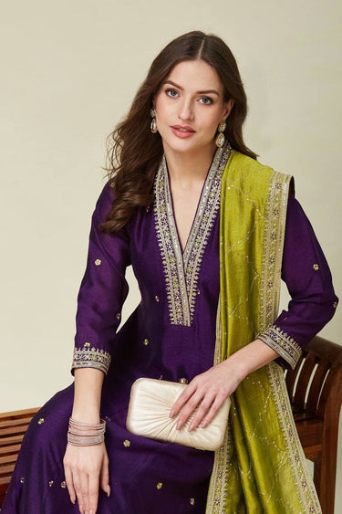 Premium Purple Readymade Designer Salwar Kameez