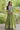 Green Cotton Embroidered Ethnic Flared Anarkali Gown