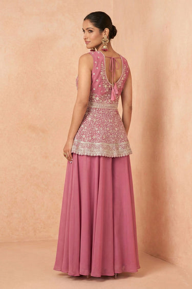 Pink Color Georgette Fabric Beatific Readymade Palazzo Suit