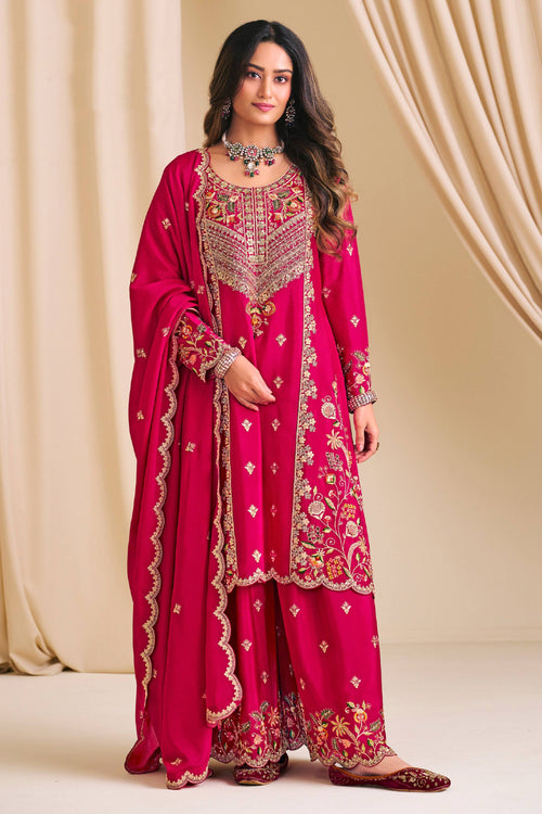 Chinon Authentic Embroidered Readymade Palazzo Salwar Kameez