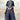 Embroidered Georgette Long Top With Skirt In Blue Color