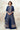Embroidered Georgette Long Top With Skirt In Blue Color