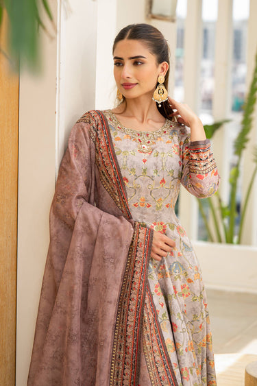 Green Festive Wear Digital Printed Art Silk Readymade Anarkali Style Salwar Suit With Dupatta