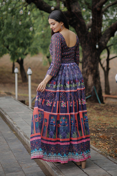 Chanderi Fabric Multi Color Function Wear Readymade Gown
