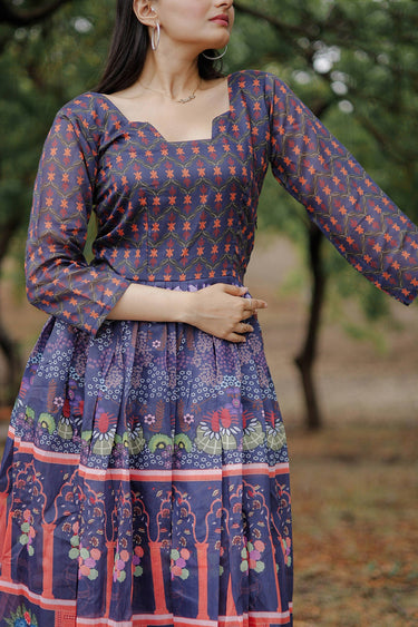 Chanderi Fabric Multi Color Function Wear Readymade Gown