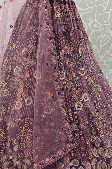 Purple Net Designer Heavy Bridal Look Lehenga Choli