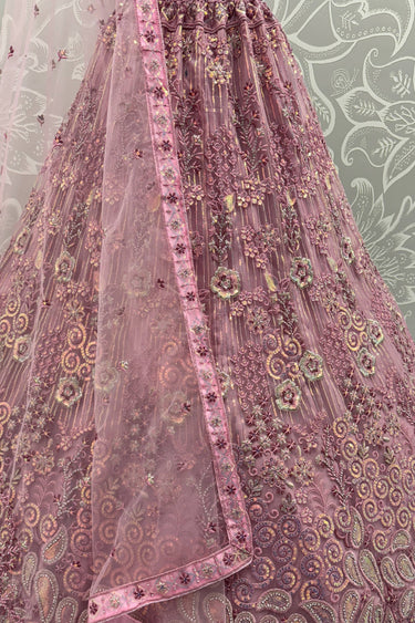 Heavy Embroidered Bridal Lehenga Choli In Pink Color