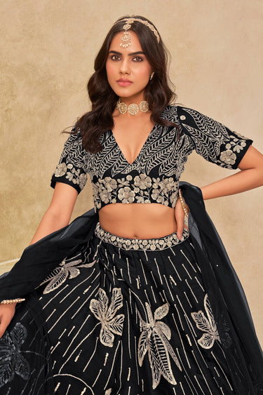 Regal Black Art Silk Function Wear Lehenga Choli