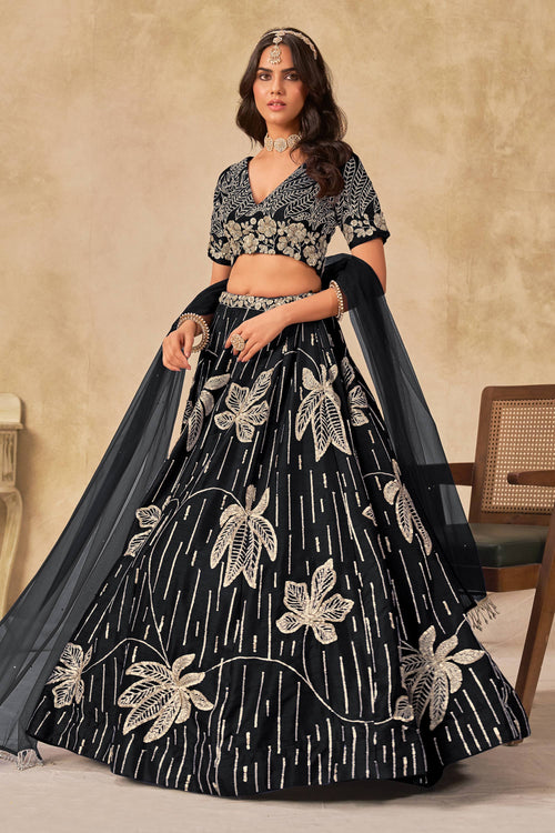 Regal Black Art Silk Function Wear Lehenga Choli