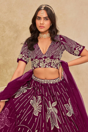 Purple Charm Function Wear Embroidered Lehenga Choli