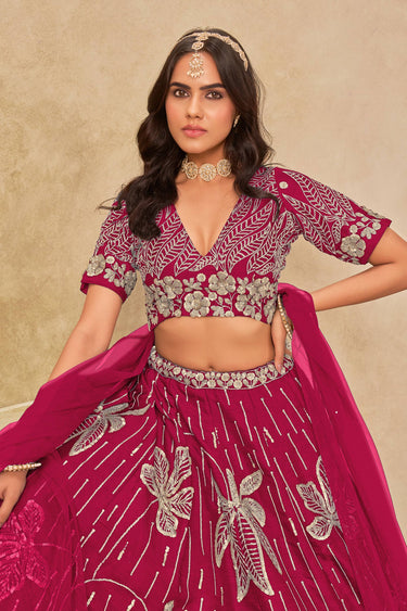 Heavy Embroidered Art Silk Function Wear Lehenga Choli