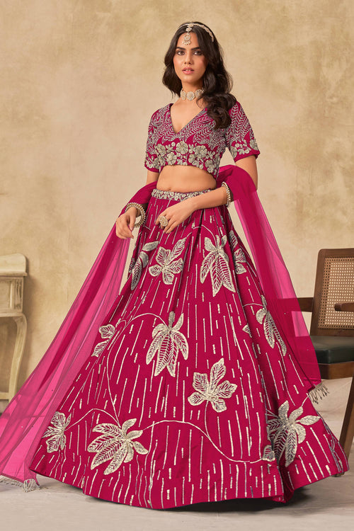 Heavy Embroidered Art Silk Function Wear Lehenga Choli