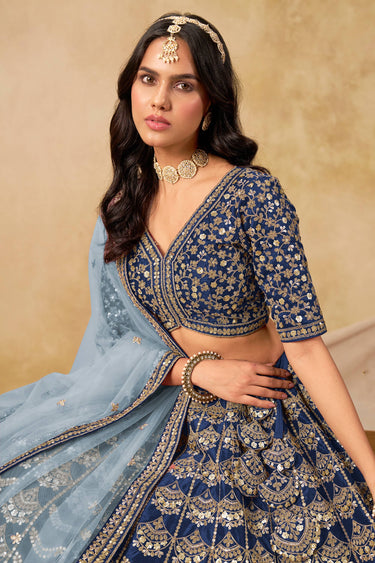 Embroidered Art Silk Lehenga With Designer Blouse