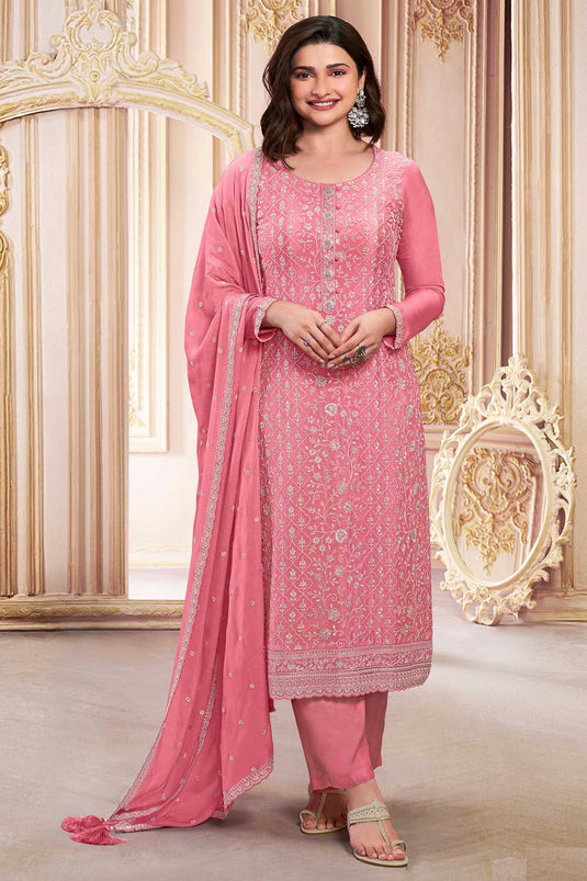 Prachi Desai Pink Color  Classic Georgette Salwar Suit