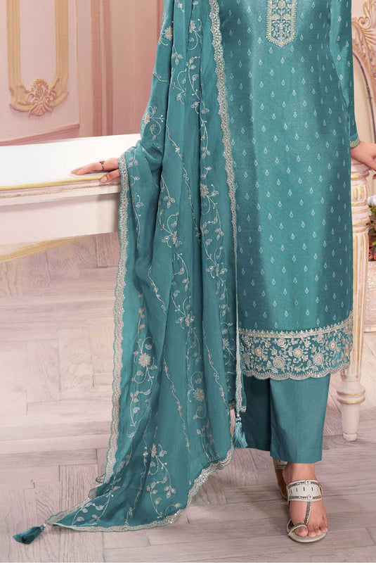 Prachi Desai Sky Blue Color Georgette Silk Elegant Salwar Suit