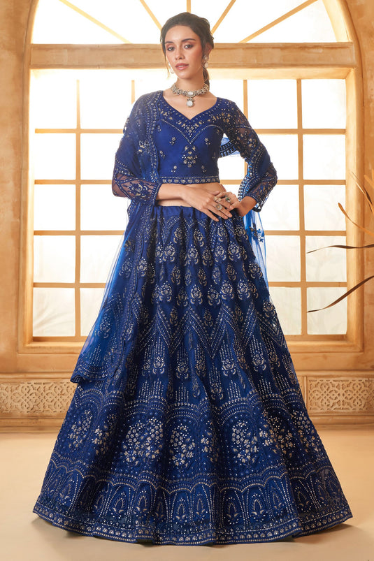 Midnight Blue Elegance Designer Lehenga Choli