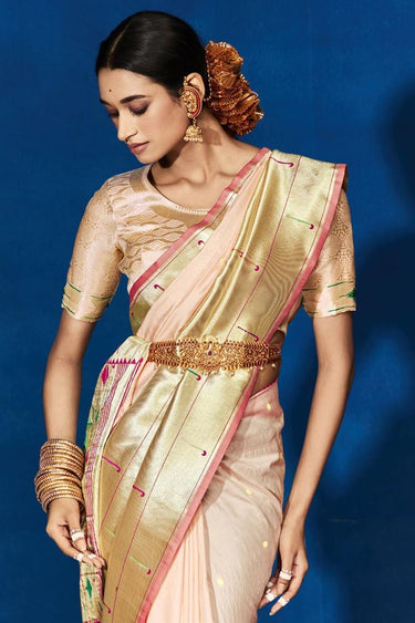 Mesmeric Pink Color Banarasi Silk Saree