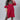 Crepe Fabric Daily Wear Red Color Plus Size Kurti With Bottom
