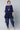 Bright Navy Blue Color Rayon Fabric Kurti Dhoti With Pant In Cotton Fabric