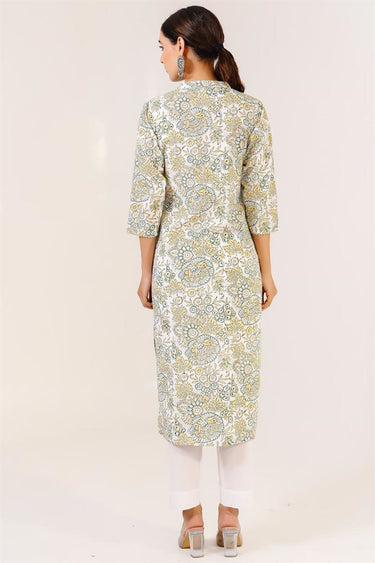 Incredible Off White Color Printed Cotton Top Bottom Set