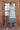 White And Blue Bold Chinon Readymade Kurti