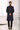 Trendy Textured Navy Blue Color Brocade Fabric Indo Western For Men