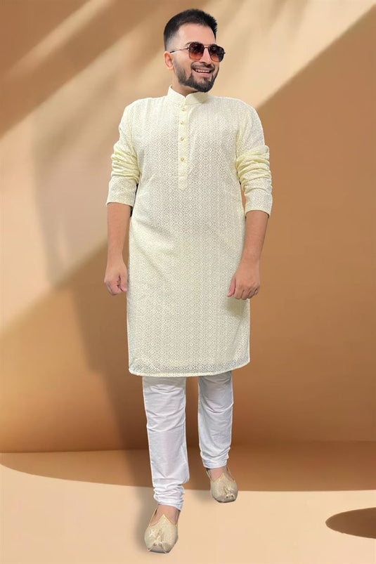 Stunning Georgette Fabric Function Wear Kurta Pyjama For Men