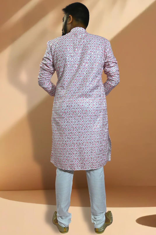 Gorgeous Cotton Fabric Readymade Kurta Pyjama For Men