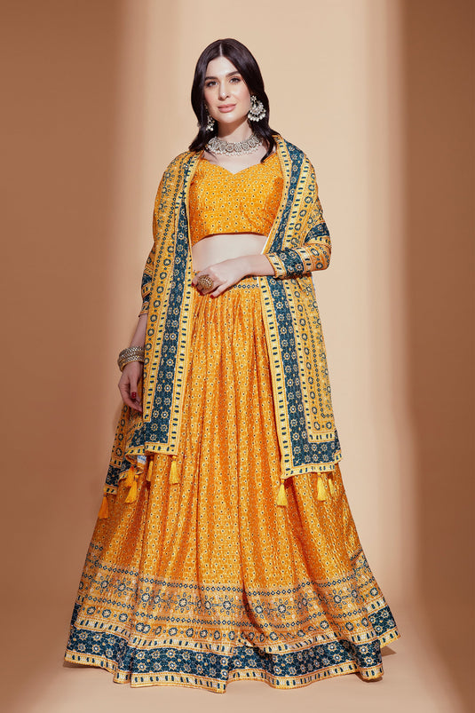 Buy Yellow Readymade Lehenga Choli Online : India -
