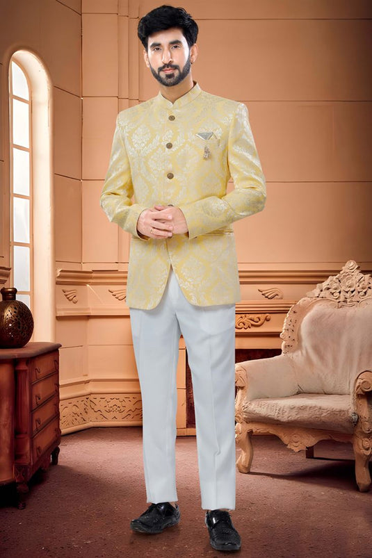 Jacquard Fabric Weaving Jodhpuri Suit