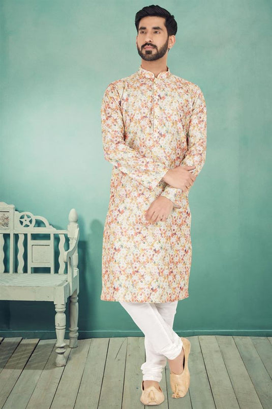 Function Wear Readymade Glamorous Printed Kurta Pyjama For Men In Fancy Fabric