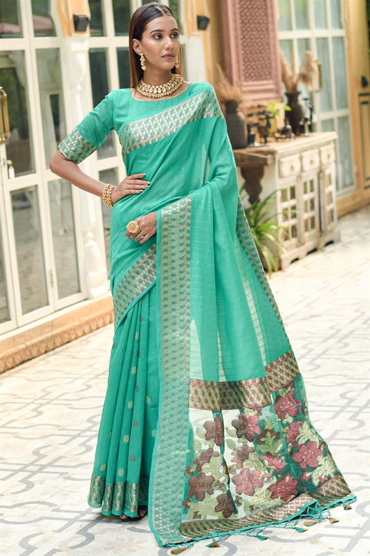 Readymade Sea Green Color Designer Organza Work Party Wear Saree | Party  wear sarees, Organza saree, Party wear indian dresses
