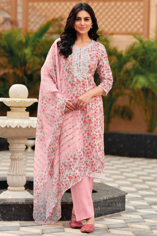 Ginni Kapoor Linen Cotton Fabric Pink Color Glamorous  Salwar Suit